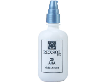 Rexsol 20 Aha Multi-Action Cream. 20% Glycolic Acid exfoliates, reducing the look of wrinkles, fine lines & dark pigmentation, treat acne. all skin types. Bottle