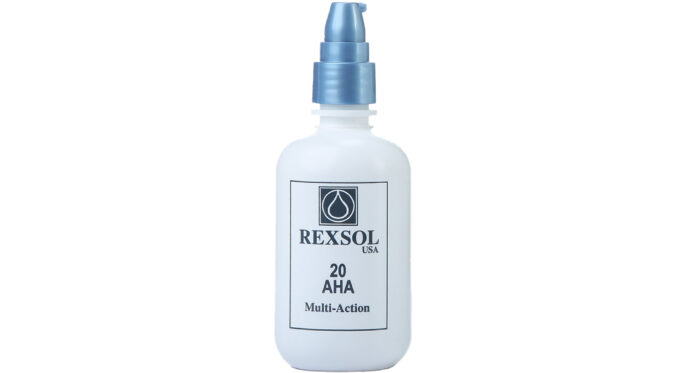 Rexsol 20 Aha Multi-Action Cream. 20% Glycolic Acid exfoliates, reducing the look of wrinkles, fine lines & dark pigmentation, treat acne. all skin types. Bottle