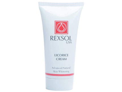 A luxurious jar of Rexsol Licorice Cream Advanced Natural Skin Whitening, designed to brighten and even out the skin tone