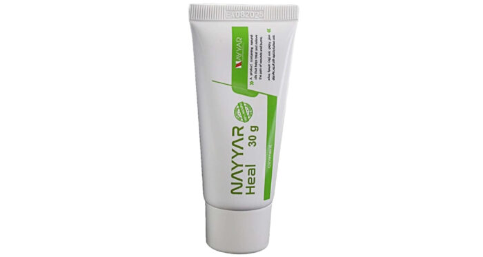 Nayyar Heal Burn Cream bottle on a neutral background.