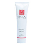 A bottle of Rexsol POST PEEL skincare solution on a white background