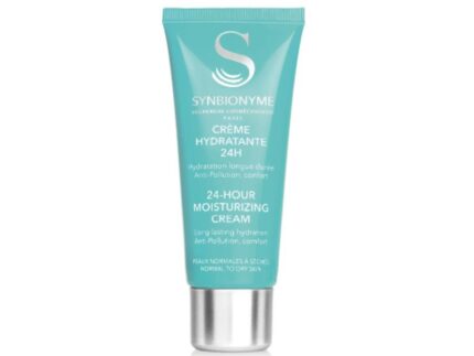 Synbionyme 24H Moisturizing Cream in a sleek container on a clean, neutral background.